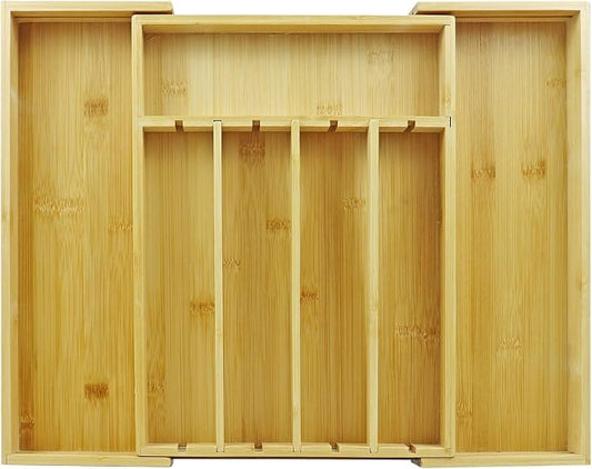 Kitchen Bamboo Silverware Drawer Organizer by cutesun