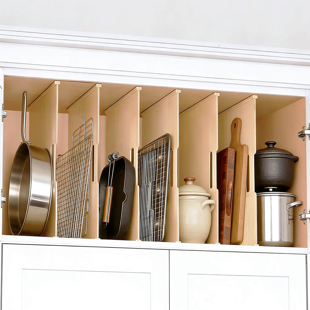 Celestite Wooden Baking Sheet Organizer for Cabinet, Baking Tray Organizer, C...