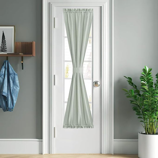 NICETOWN Linen French Door Privacy Light Reducing Door Curtain by NICETOWN