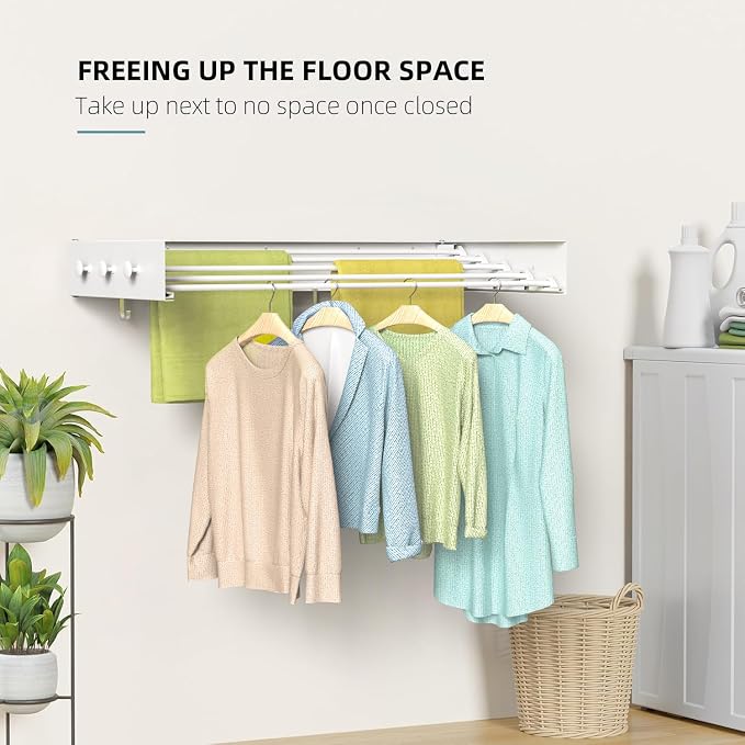 Drying Rack Clothing, Clothes Drying Rack Wall Mounted, Laundry Drying Rack - Image 7