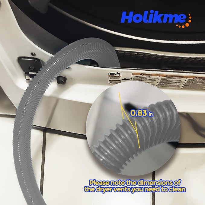 Holikme 2 Pieces Dryer Vent Cleaner Kit, Dryer Lint Vacuum Attachment and - Image 6