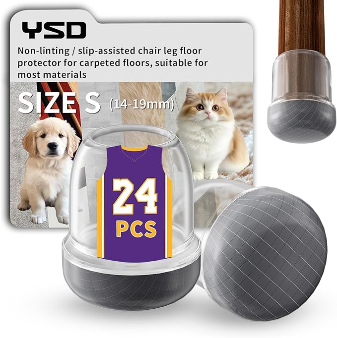 YSD 0.75Inch 24 Pcs Silicone Chair Leg Floor Protectors, Hair and dust by Unknown