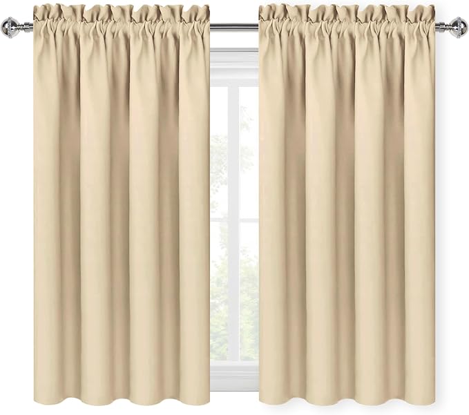 DWCN Beige Blackout Curtains for Bedroom – Rod Pocket Thermal Insulated Energy - Image 9