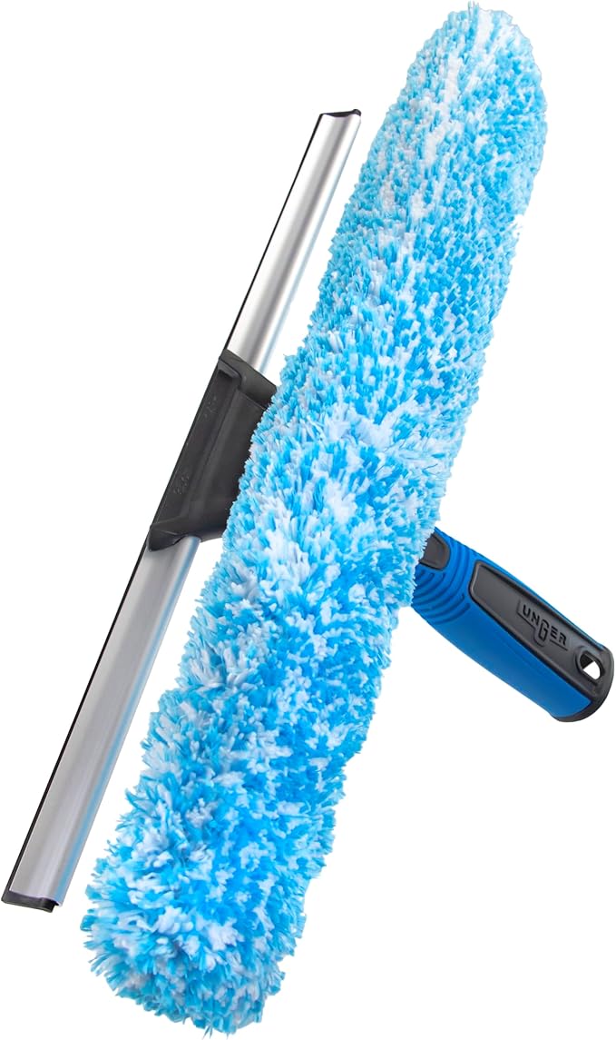 Unger Professional Connect and Clean 2-in-1 Squeegee and Scrubber, 14” Window by Unger