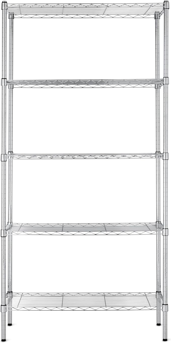 Amazon Basics 5-Shelf Adjustable Heavy Duty Steel Wire Rack Storage Shelving - Image 6