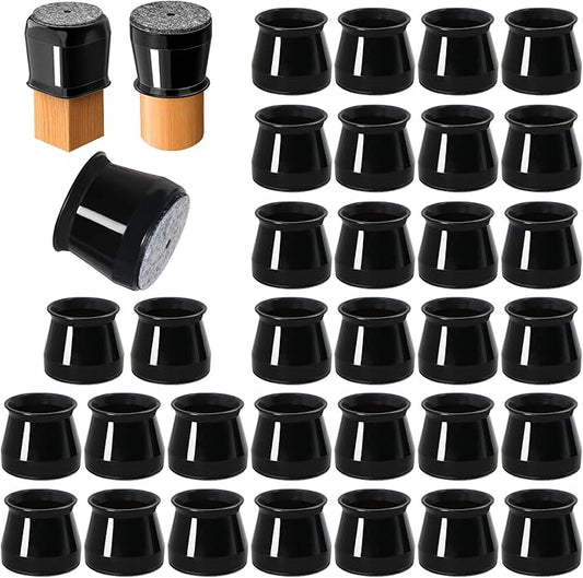 32 Pcs Chair Leg Protectors for Hardwood Floors, Silicone Felt Furniture Leg by OASMU