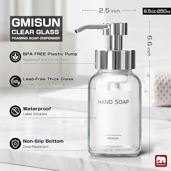 GMISUN Foaming Soap Dispenser, Modern Hand Soap Dispensers - Image 8