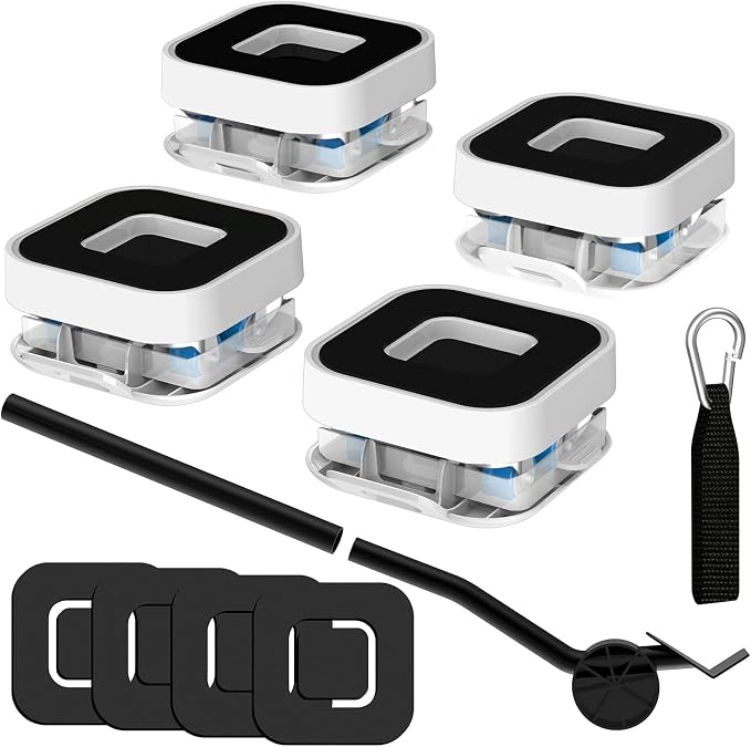 New Upgraded Furniture Sliders for Hard Floors & Carpets, 2-in-1 Furniture by KissCore