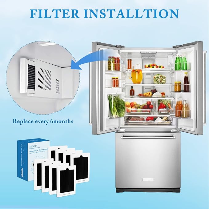 Refrigerator Air Filter Replacement 8 Pack, Carbon Activated Air Filter - Image 2