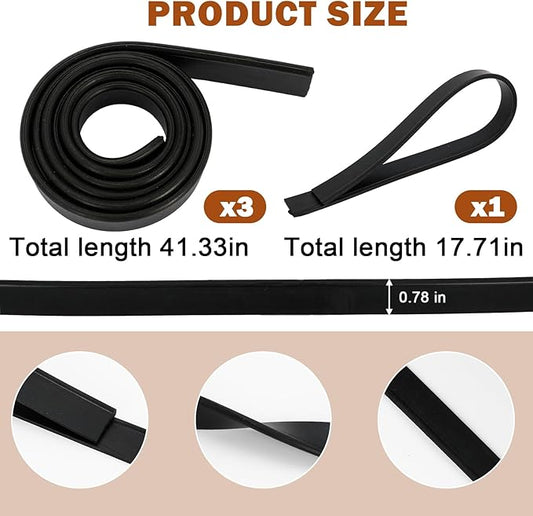 4 Rolls Rubber Replacement Blades, 41 Inch Squeegee Blade x3, 18 Inch x1 - Image 2