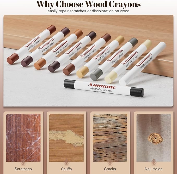 20 Colors Wood Filler Sticks Furniture Markers Touch up, Fill Putty Stick - Image 3