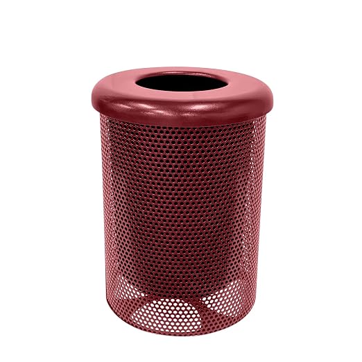 COATEDOUTDOORFURNITURE RFT-P-BUR Heavy Duty Round Trash Receptacle by CoatedOutdoorFurniture