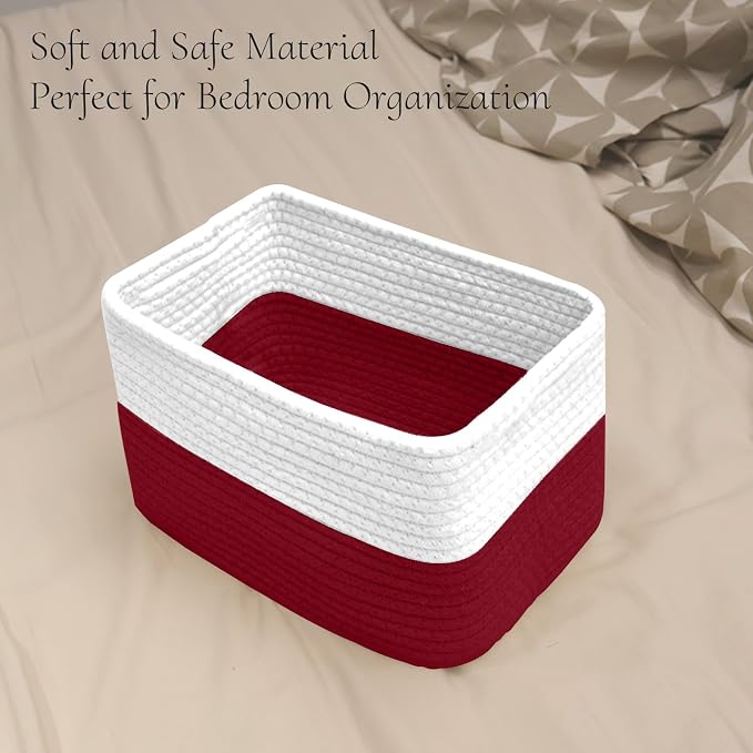 Hopegiver Woven Storage Baskets 11x8x7 Inch, 3 Pack Collapsible Cube Storage Bin - Image 5