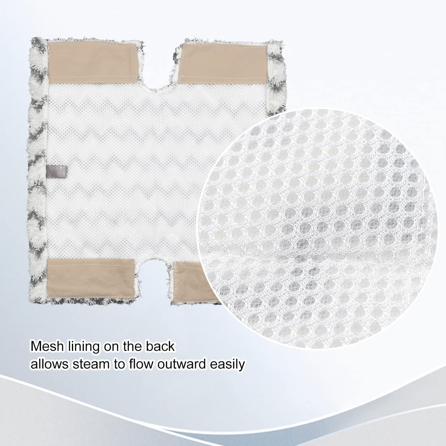 3 Pack Steam Mop Pads Replacement Compatible with Shark Genius Steam Mop S5003D S5002Q S5004 S6001W S6001WM S6002 & Lift-Away Pro Steam Mop S3973 S3973D S3973WM, Reusable Washable Microfiber Mop Pads