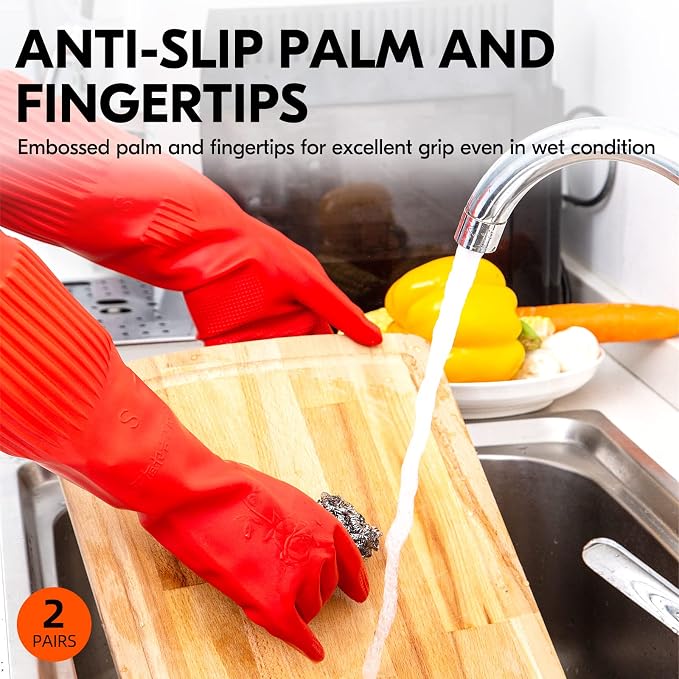 Vgo 2-Pairs Dishwashing Gloves - Image 4
