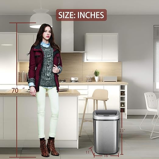 HCB Trash Can Automatic Waste Bin Mute Metal Garbage Can - Image 6