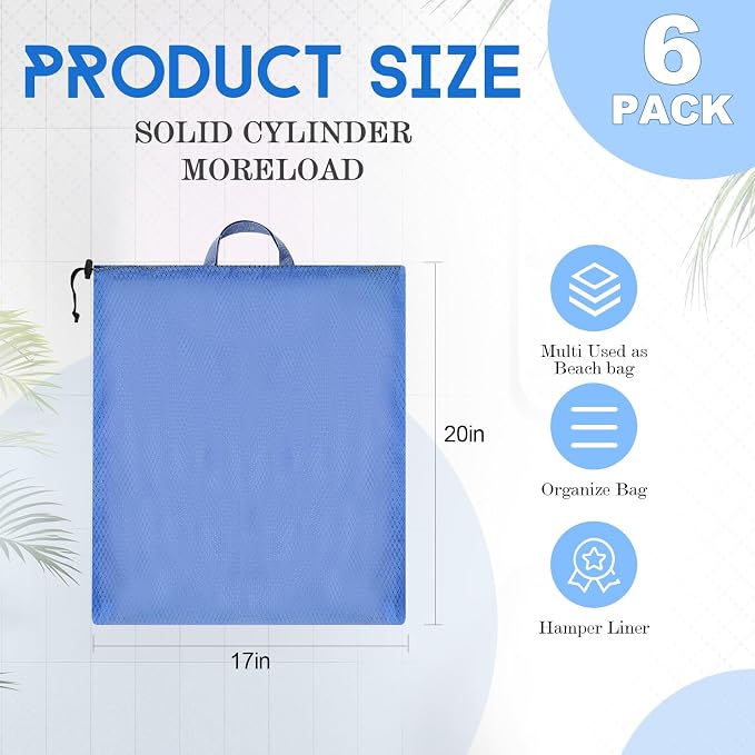 6 Pack 20 x 17 Inches Colorful Mesh Laundry Bag - Image 2