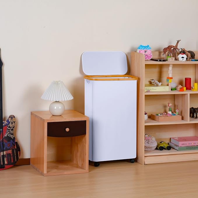 Slim Laundry Basket with Wheels, Narrow Hampers - Image 4