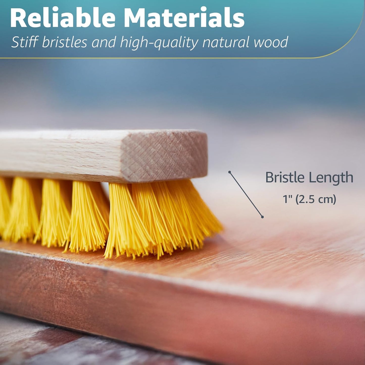 Deck Scrub Brush Head 7.87" - Heavy Duty Concrete & Wooden Deck Scrub Brush With Hard Nylon Bristles
