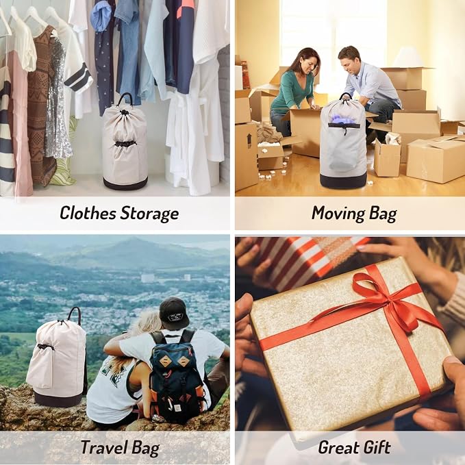 Laundry Bag Backpack with Shoulder Straps and Detergent Holder Clothes - Image 6