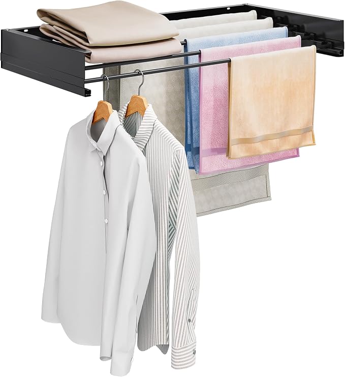 APEXCHASER Wall Mounted Clothes Drying Rack, Laundry Drying Rack Foldable by APEXCHASER