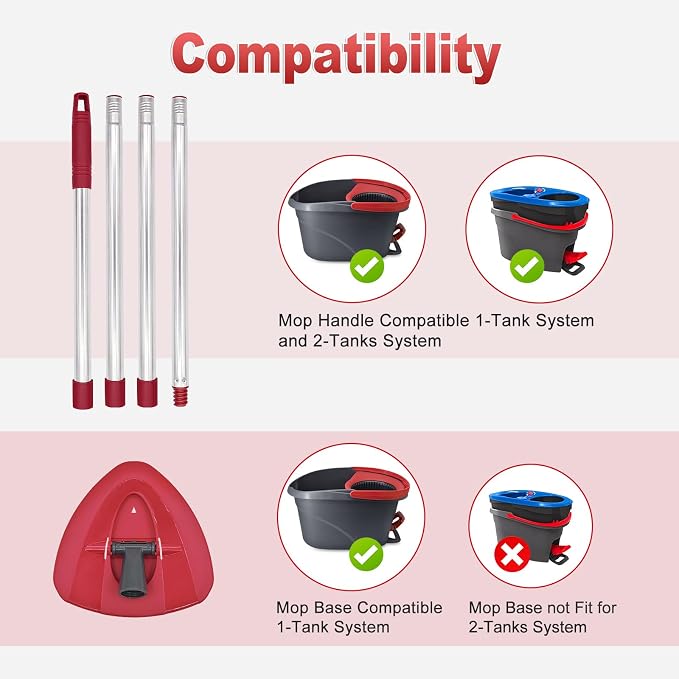 Mop Handle for Ocedar, Mop Handle for O Cedar, Spin Mops Replacement Stick and - Image 3