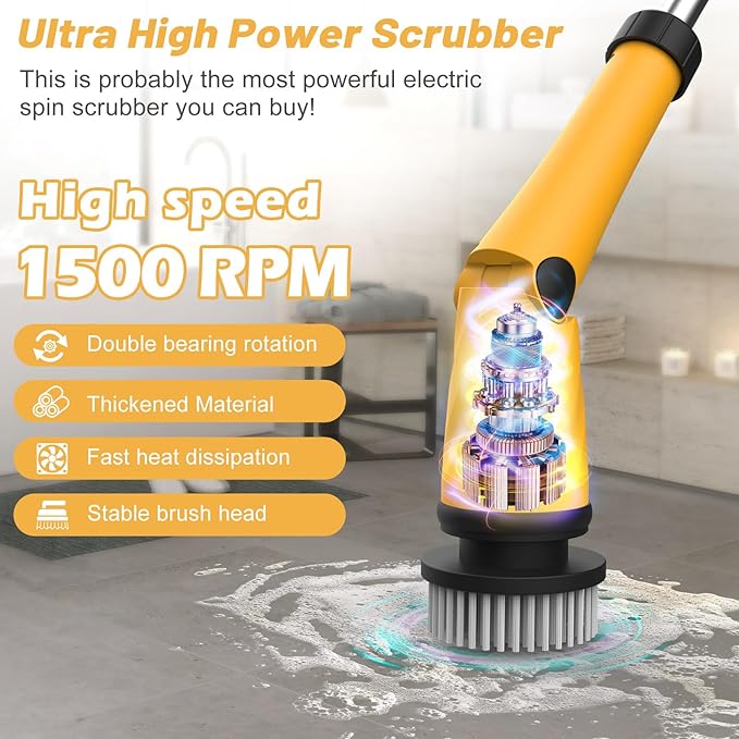 Qimedo 1500 RPM Electric Spin Scrubber - Image 2