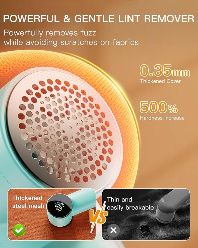 Electric Lint Remover and Fabric Shaver, Rechargeable Clothes Shaver - Image 5