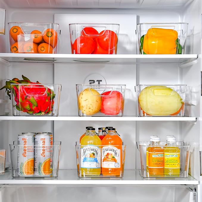 12 Pack Clear Plastic Storage Bins, Pantry Organizers and Storage, Plastic - Image 3
