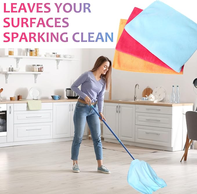 Newwiee 3 Pcs Extra Large Microfiber Cleaning Cloth 30" x 20" Washable Reusable - Image 3