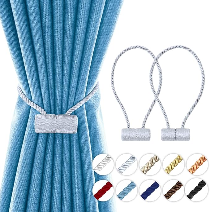 18 Inch Strong Magnetic Curtain Tiebacks, Curtain Holdbacks Modern Upgrade by YUNTUOO