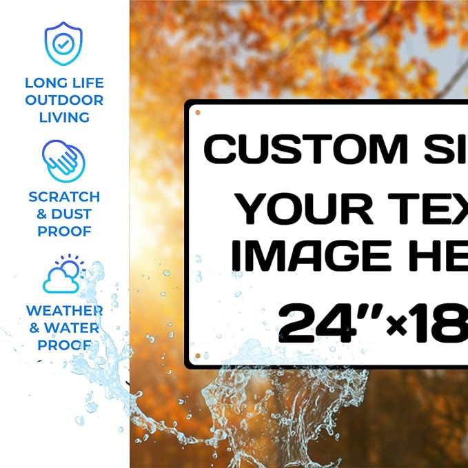 custom sign, Aluminum Weatherproof Metal Sign, Optional reflective, Custom - Image 3