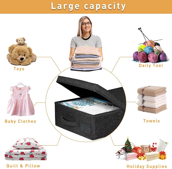 punemi Under Bed Storage Containers, Large Sturdy Under Bed Clothes Drawer - Image 3