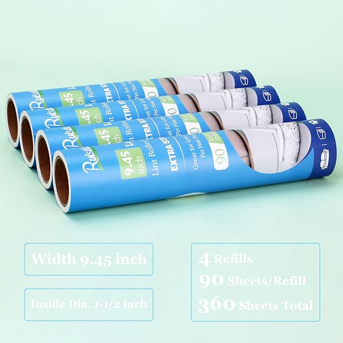 9.45 inch Lint Roller Refills for Large Long Handle Lint Rollers for Carpet - Image 3