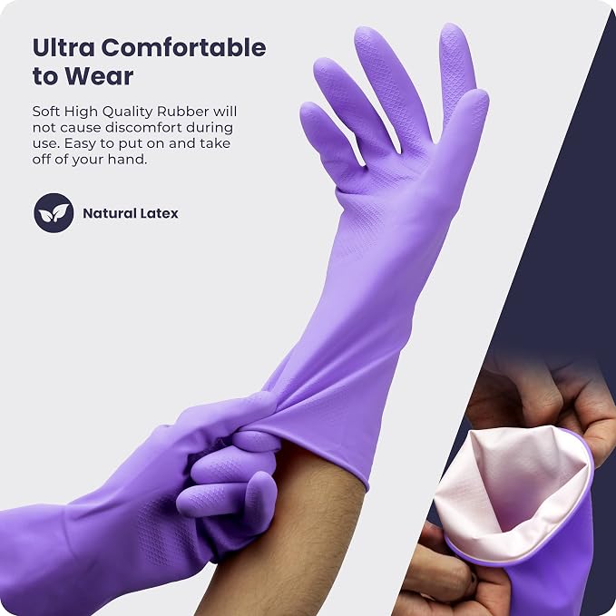FMP Brands 3/6/12/60 Pairs Cleaning Gloves, Waterproof Rubber Gloves - Image 3