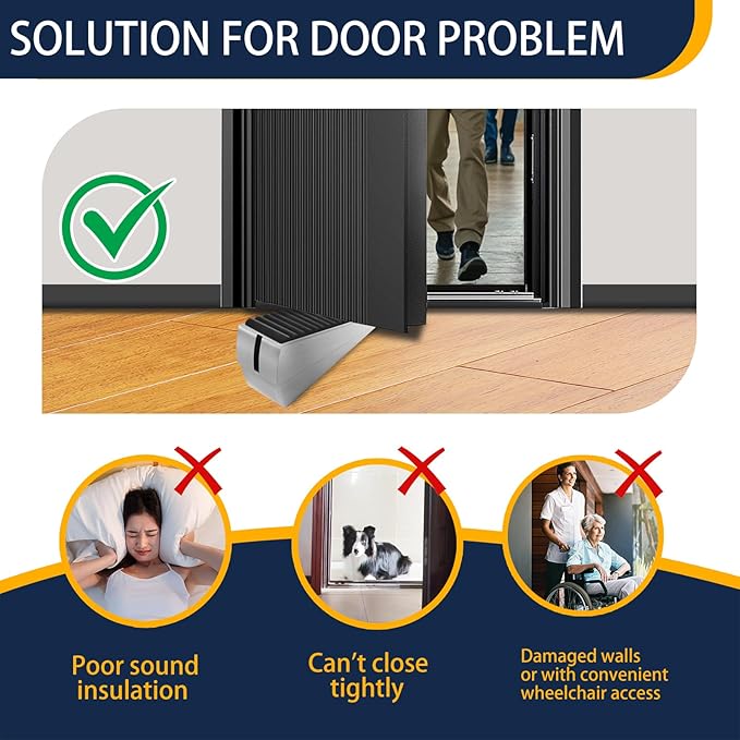 Heavy Duty Door Stopper Adjustable Spring Large Stoppers Wedge, Tall up to 3 - Image 6