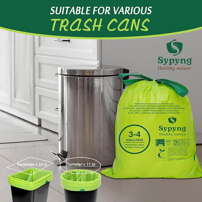 Compostable Kitchen Trash Bags 3-4 Gallon - Image 3