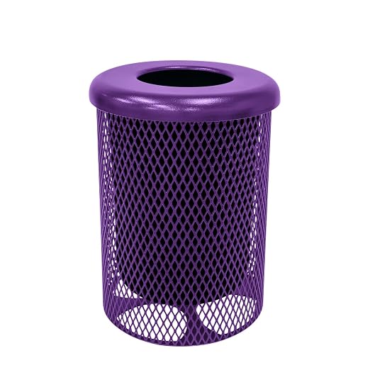 COATEDOUTDOORFURNITURE RFT-PUR Heavy Duty Round Trash Receptacle by CoatedOutdoorFurniture