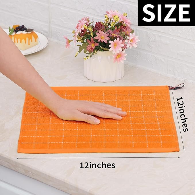 Homaxy 100% Cotton Terry Kitchen Dish Cloths, Ultra Soft and Absorbent Dish - Image 5