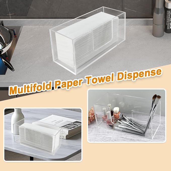 4Pack Acrylic Paper Towel Dispenser, Napkin Holder - Image 4