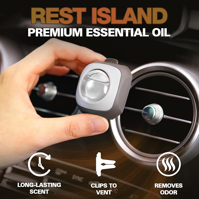 Air Jungles Rest Island Scent Car Air Freshener Clip, 6 Vent Clips, 4ml Each - Image 2