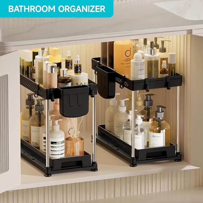 Under Sink Organizer, 2 Tier Pull Out Cabinet Organizer - Image 4