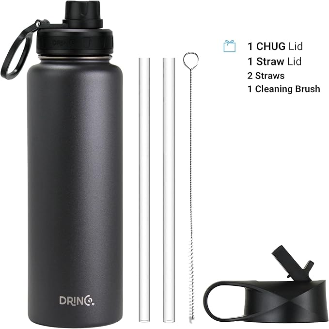 DRINCO Stainless Steel Water Bottle Spout Lid Vacuum Insulated Double Wall - Image 2