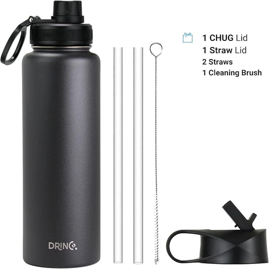 DRINCO Stainless Steel Water Bottle Spout Lid Vacuum Insulated Double Wall - Image 2