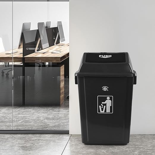 4-Pack 13 Gallon Plastic Swing Top Kitchen Trash Can, Garbage Bin - Image 4