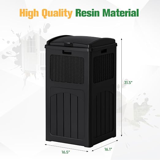 Flamaker 30 Gallon Trash Can, Resin Outdoor Garbage Can - Image 6
