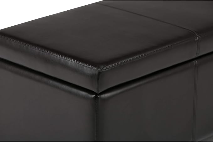 SIMPLIHOME Avalon 48 inch Wide Contemporary Rectangle Storage Ottoman Bench in - Image 7
