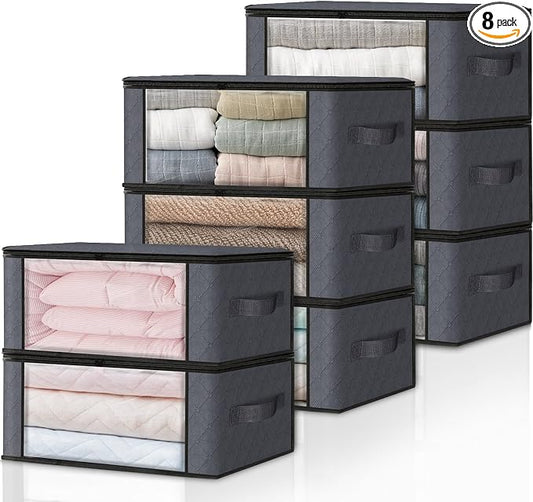 HomeHacks Storage 8-Pack Clothes Organizer Storage Bags Foldable Storage Box by HomeHacks