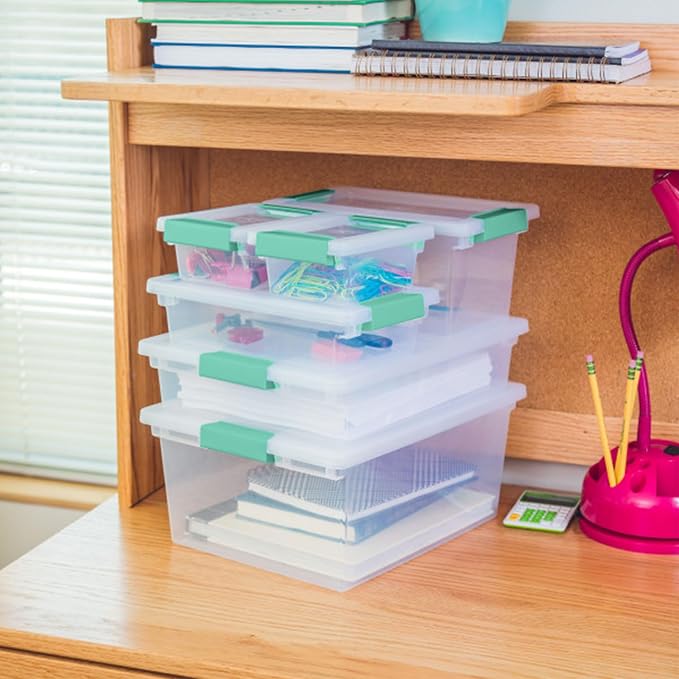 Sterilite 6-Pack Clip Box, Stackable Clear Plastic Bins - Image 8