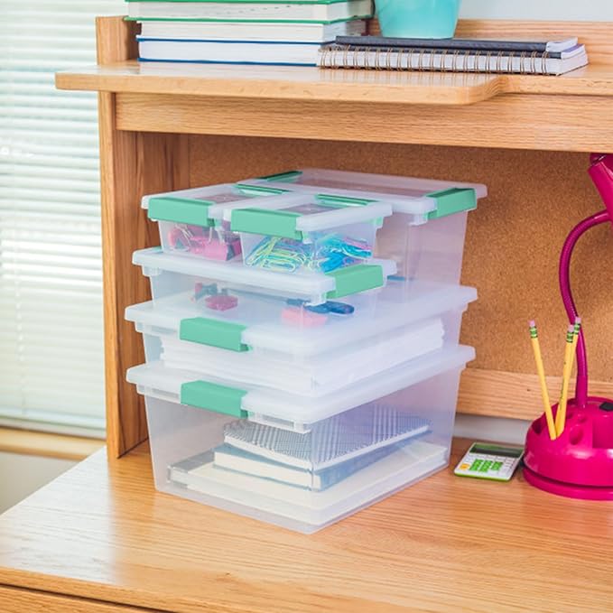 Sterilite 12-Pack Clip Box, Stackable Clear Plastic Bins - Image 8